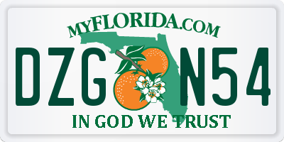 FL license plate DZGN54