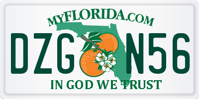 FL license plate DZGN56