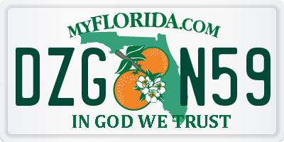 FL license plate DZGN59