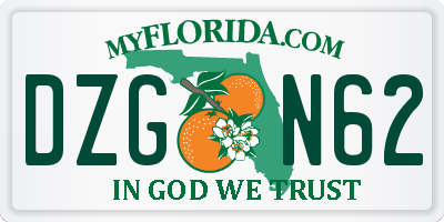 FL license plate DZGN62
