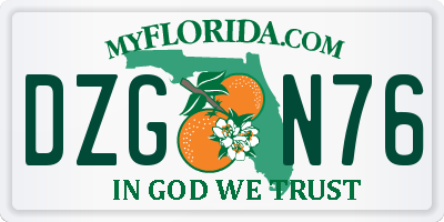 FL license plate DZGN76