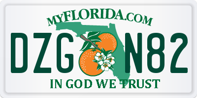 FL license plate DZGN82