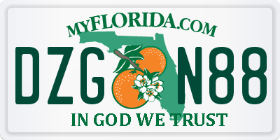 FL license plate DZGN88