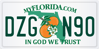 FL license plate DZGN90