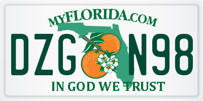 FL license plate DZGN98