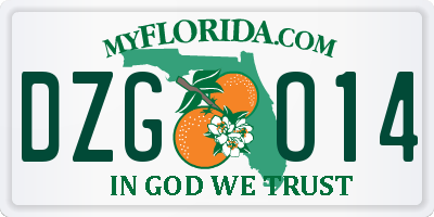 FL license plate DZGO14