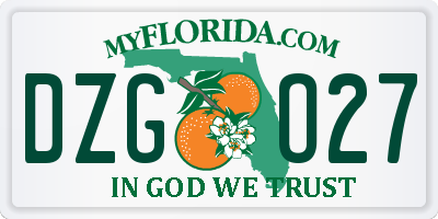 FL license plate DZGO27