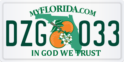 FL license plate DZGO33
