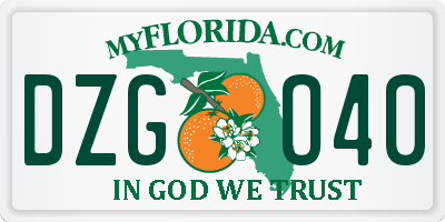 FL license plate DZGO40