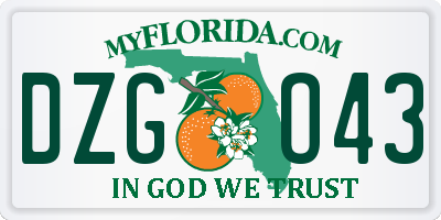 FL license plate DZGO43