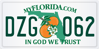 FL license plate DZGO62