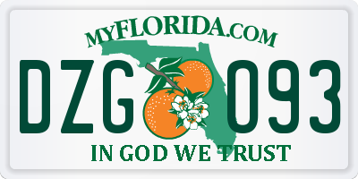FL license plate DZGO93