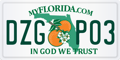 FL license plate DZGP03