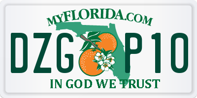 FL license plate DZGP10