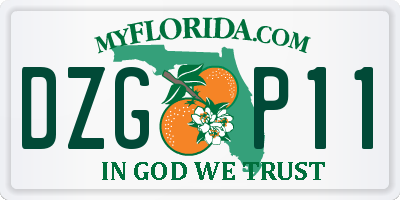 FL license plate DZGP11