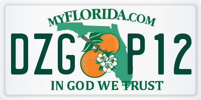 FL license plate DZGP12