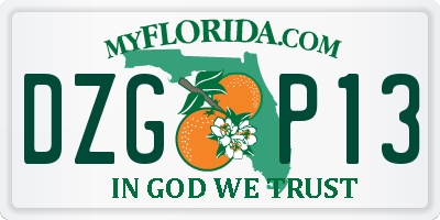 FL license plate DZGP13