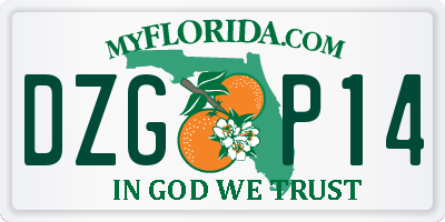 FL license plate DZGP14