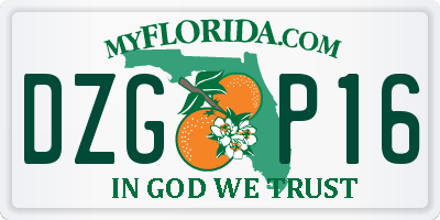 FL license plate DZGP16