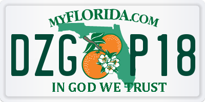 FL license plate DZGP18