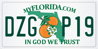FL license plate DZGP19