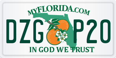 FL license plate DZGP20