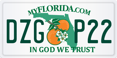 FL license plate DZGP22