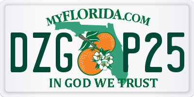 FL license plate DZGP25