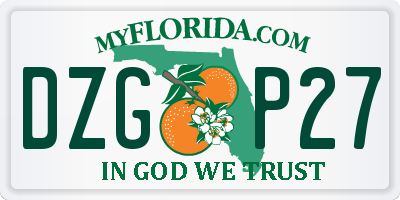 FL license plate DZGP27