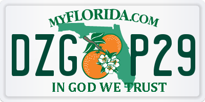 FL license plate DZGP29