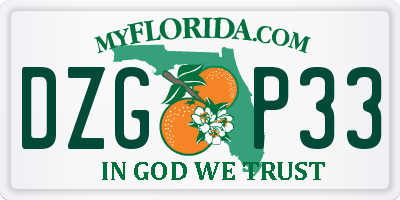 FL license plate DZGP33