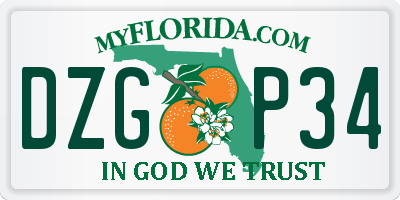 FL license plate DZGP34