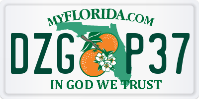 FL license plate DZGP37