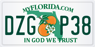 FL license plate DZGP38