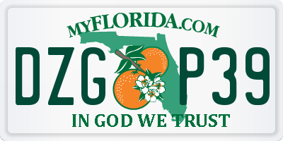 FL license plate DZGP39
