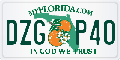 FL license plate DZGP40