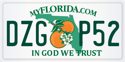 FL license plate DZGP52