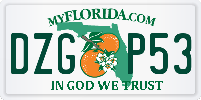 FL license plate DZGP53