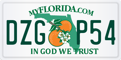 FL license plate DZGP54