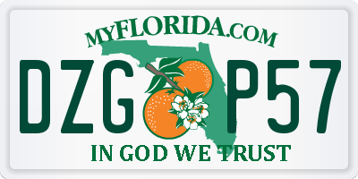 FL license plate DZGP57