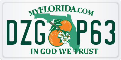 FL license plate DZGP63