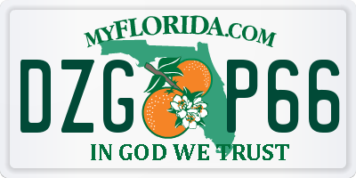 FL license plate DZGP66