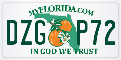 FL license plate DZGP72