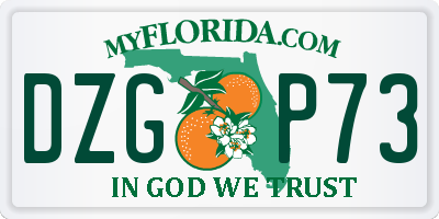 FL license plate DZGP73