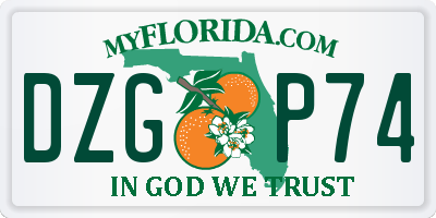 FL license plate DZGP74
