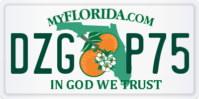 FL license plate DZGP75