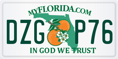 FL license plate DZGP76