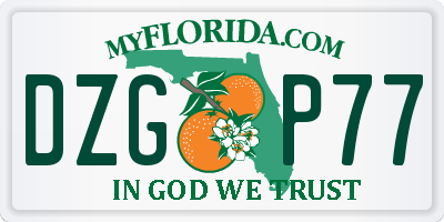 FL license plate DZGP77
