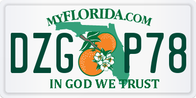 FL license plate DZGP78