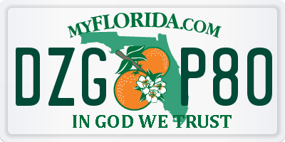 FL license plate DZGP80